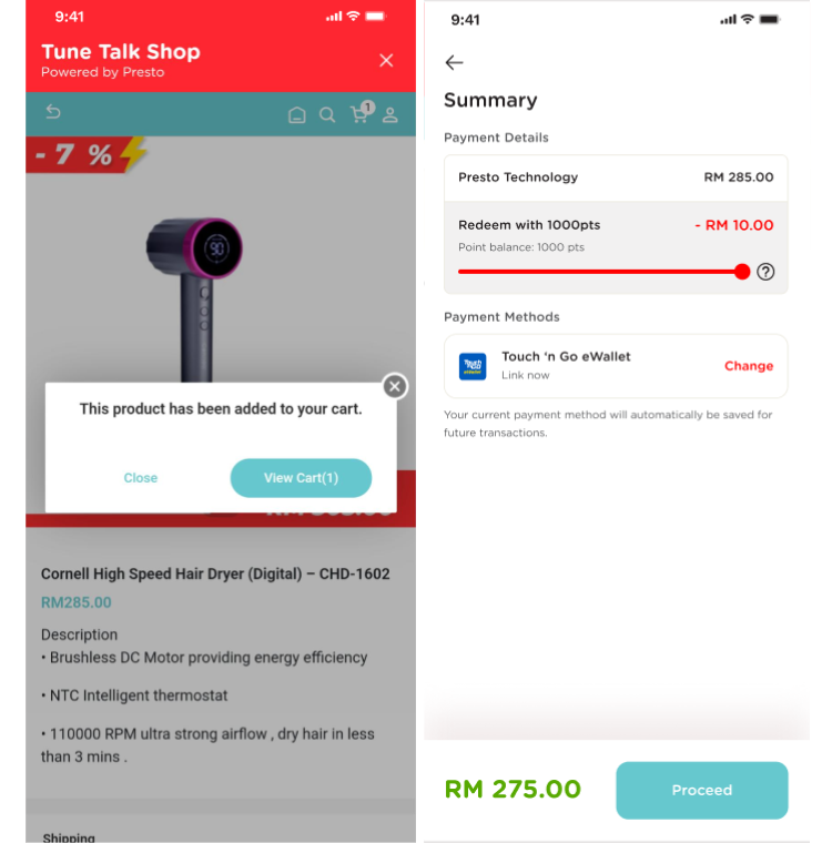 Image from: Tune Talk launches integrated eCommerce platform within its app