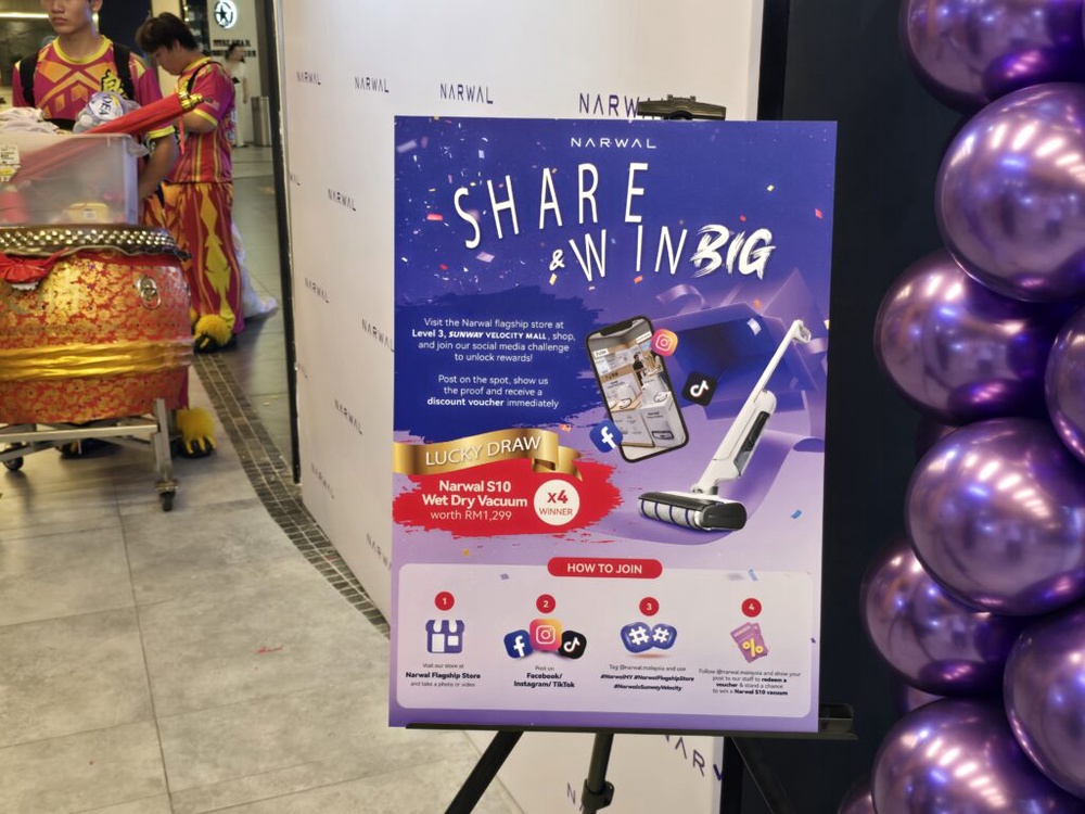 Image from: Narwal’s Flagship Store Finally Lands at Sunway Velocity Mall with Exclusive Buy 1 Free 1 Deals!