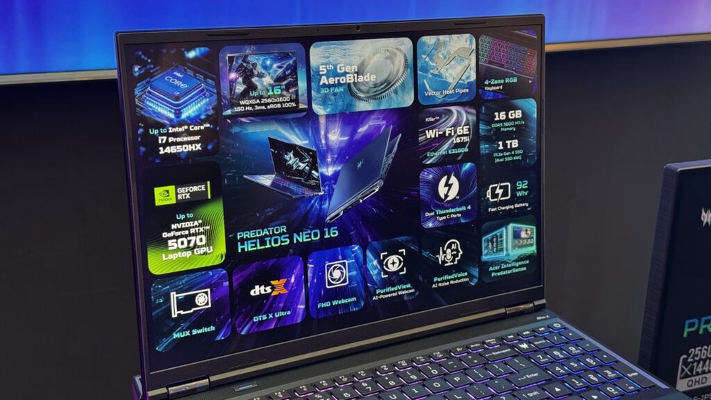 Image from: Predator Helios Neo 16: Up to Intel Core i7, RTX 5070 and 180Hz display, from RM7,299
