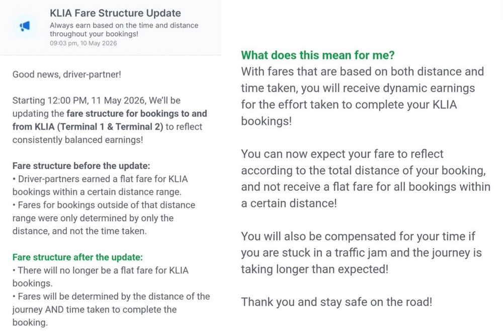 Image from: Grab reportedly ends fixed RM65 fare for bookings to and from KLIA