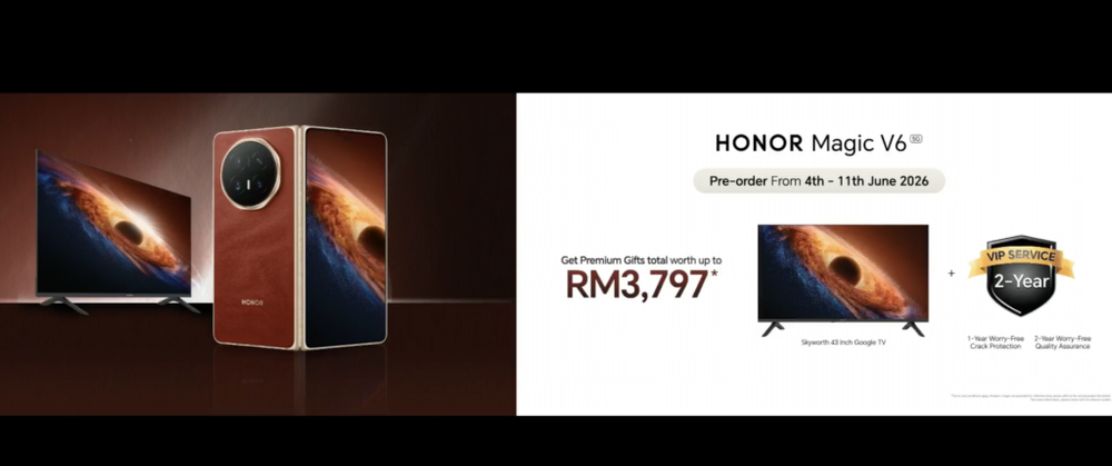Image from: HONOR Magic V6 Launched in Malaysia: RM7,699 for Insane Durability and a FREE 43-inch Google TV