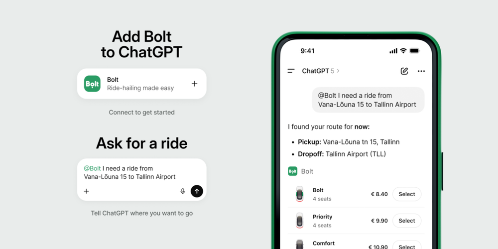 Image from: Malaysians can now book a Bolt ride from ChatGPT
