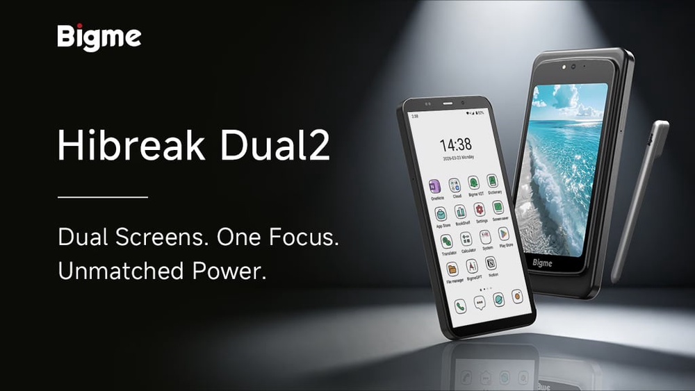 Image from: The Bigme HiBreak Dual 2 is a smartphone with an eInk screen in front, LCD screen behind