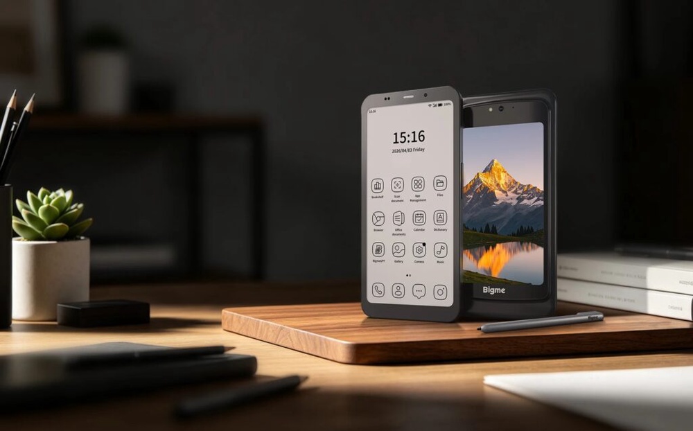 Image from: The Bigme HiBreak Dual 2 is a smartphone with an eInk screen in front, LCD screen behind