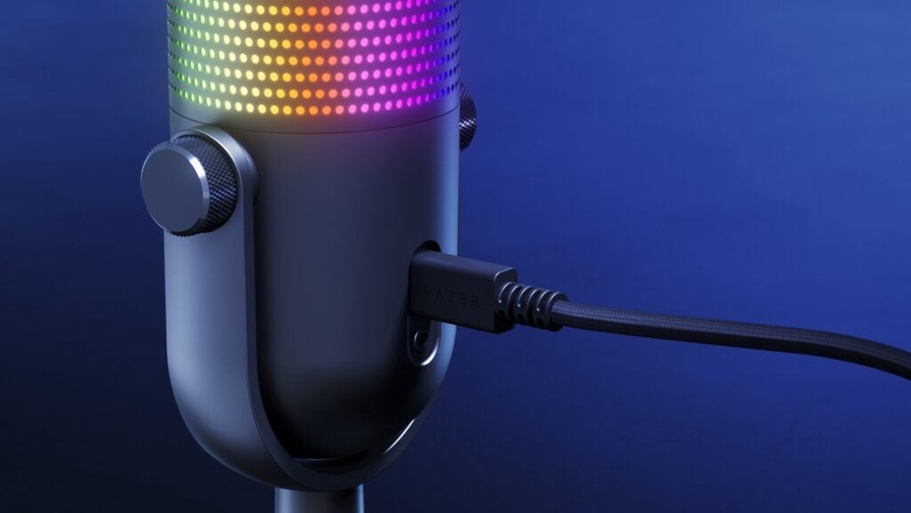 Image from: Razer’s new Seiren V3 Chroma USB microphone gets 32-bit DSP and AI audio processing