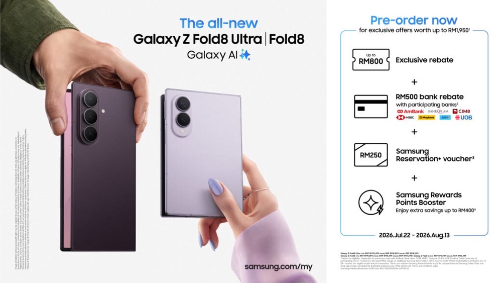 Image from: Samsung Galaxy Z Fold 8, Fold 8 Ultra and Flip 8 Malaysia price and pre-order details