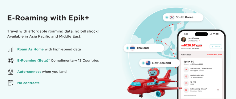 Image from: Tune Talk Epik+ 50: Travel freely and stay fully connected with free E-Roaming