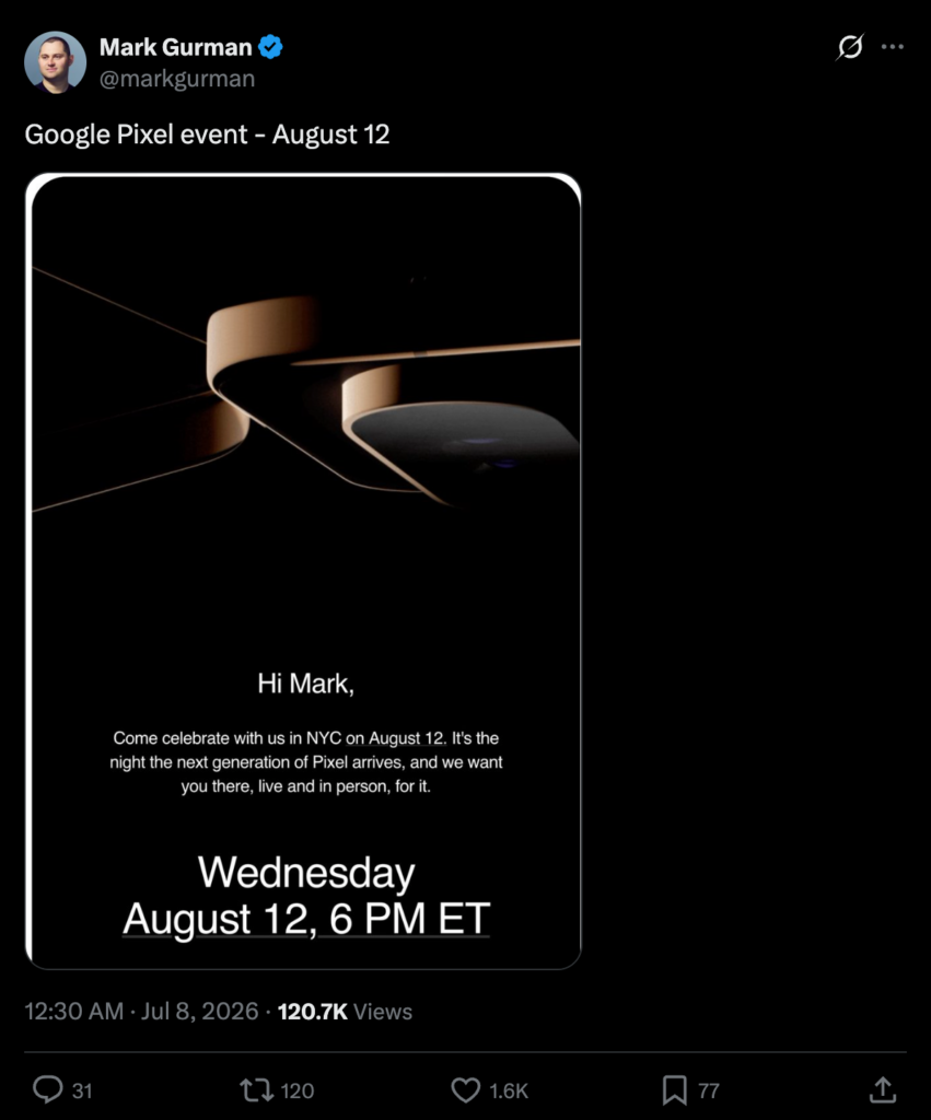 Image from: Google announces Pixel 11 series launch date
