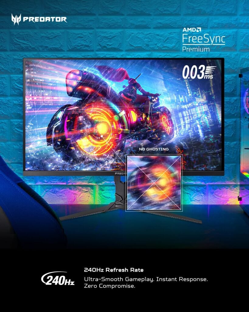 Image from: Acer Predator X27U W2: 26.5″ QD-OLED gaming monitor with 240Hz refresh rate for RM1,799