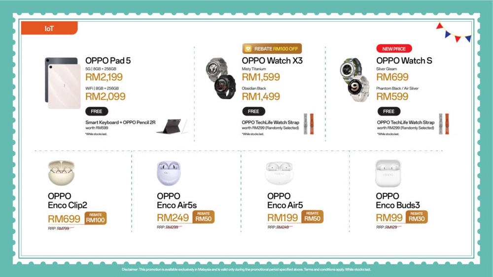 Image from: Oppo Merdeka sale: Up to RM500 rebate on Reno16 series, 0% instalments and IoT deals