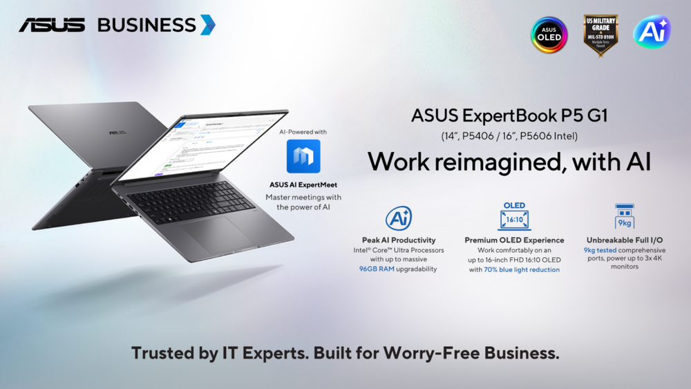 Image from: Asus refreshes ExpertBook P series of business laptops, now starts from RM4,799