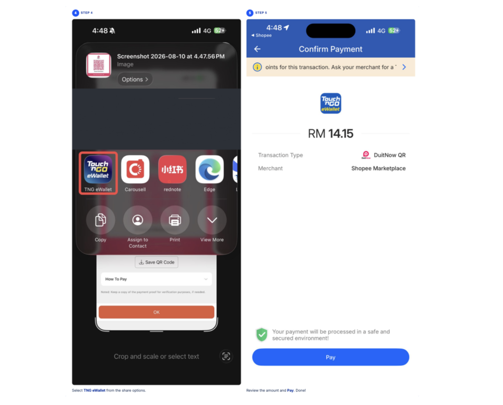 Image from: You can finally pay on Shopee with your TNG eWallet, here’s how to do it