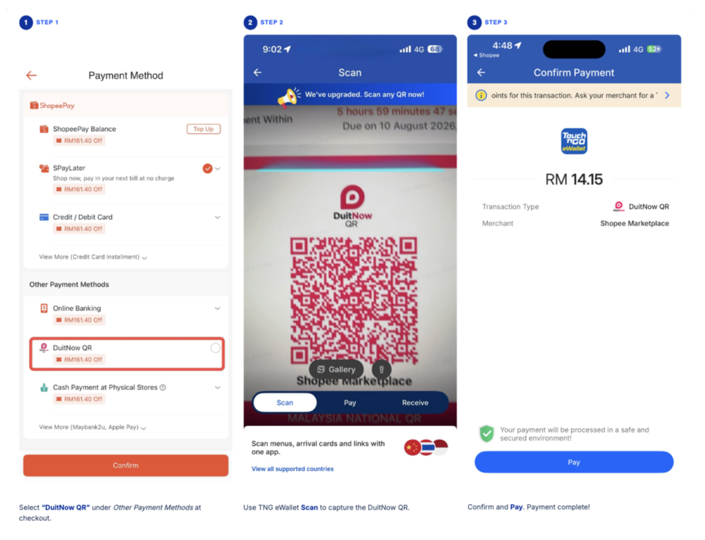 Image from: You can finally pay on Shopee with your TNG eWallet, here’s how to do it