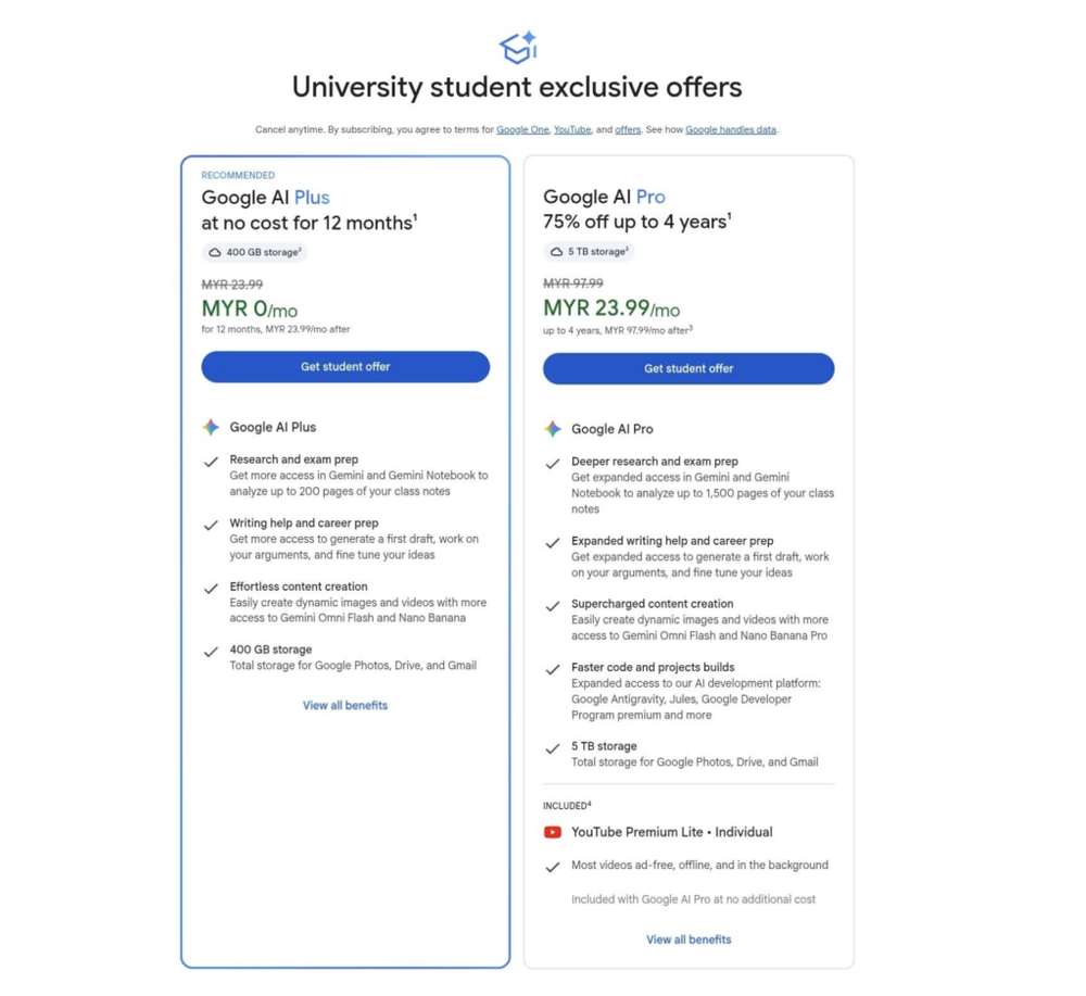 Image from: Malaysian students can claim 12 months of Google AI Plus for free, here’s how
