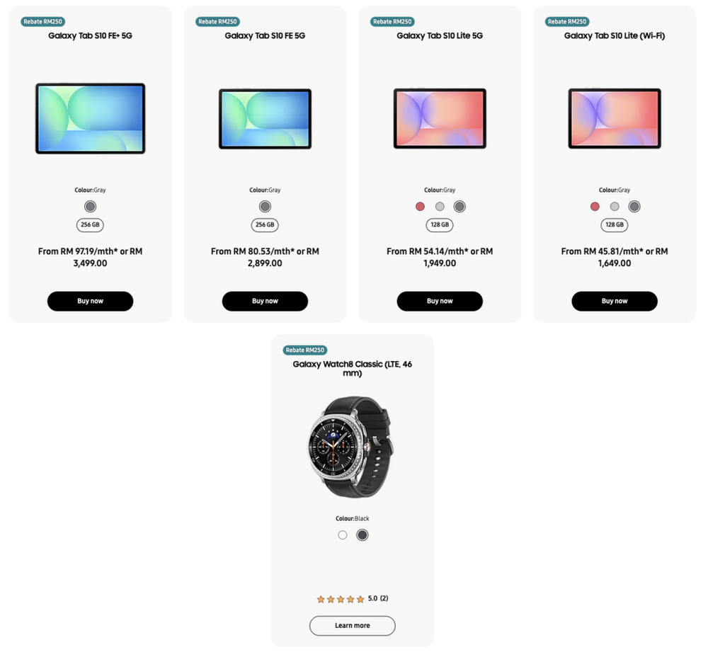 Image from: Samsung Merdeka Payday: Save up to RM750 on selected Galaxy tablets and Watch8 Classic