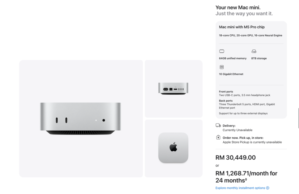 Image from: Mac Mini refreshed with M6 and M5 Pro, now starts from RM3,799