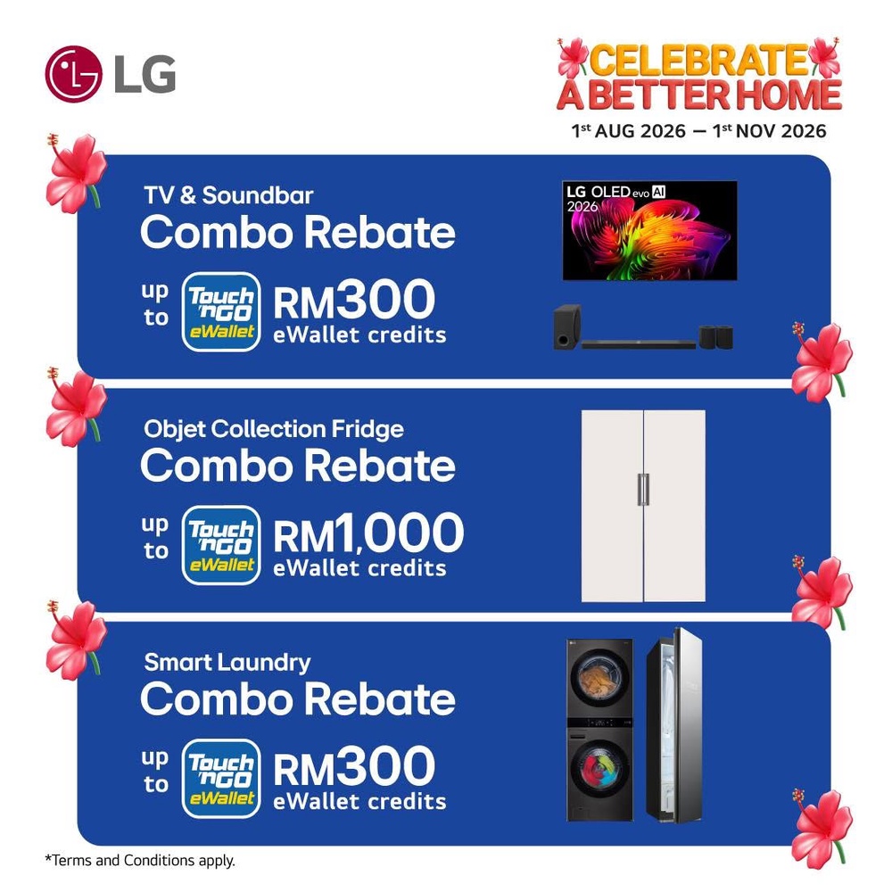 Image from: Snag discounts and up to RM4,000 in Touch ‘n Go eWallet credit during LG’s Merdeka promotion
