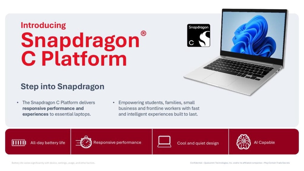 Image from: Snapdragon C details revealed: Up to 67% faster than Intel N250 with 2x battery life