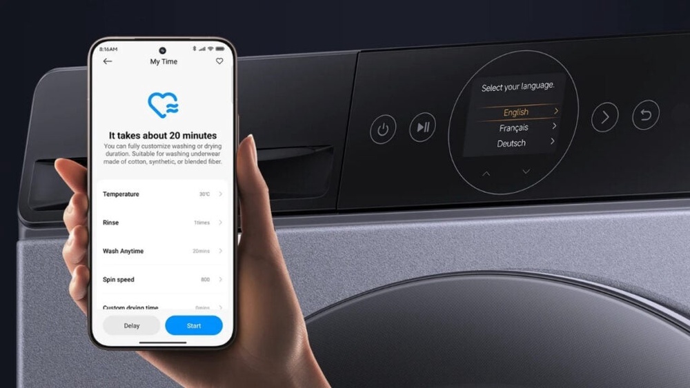 Image from: Mijia Front Load Washer Dryer Pro 12.5kg and Washer 8kg: Smart features with ultra-slim option, from RM1,199