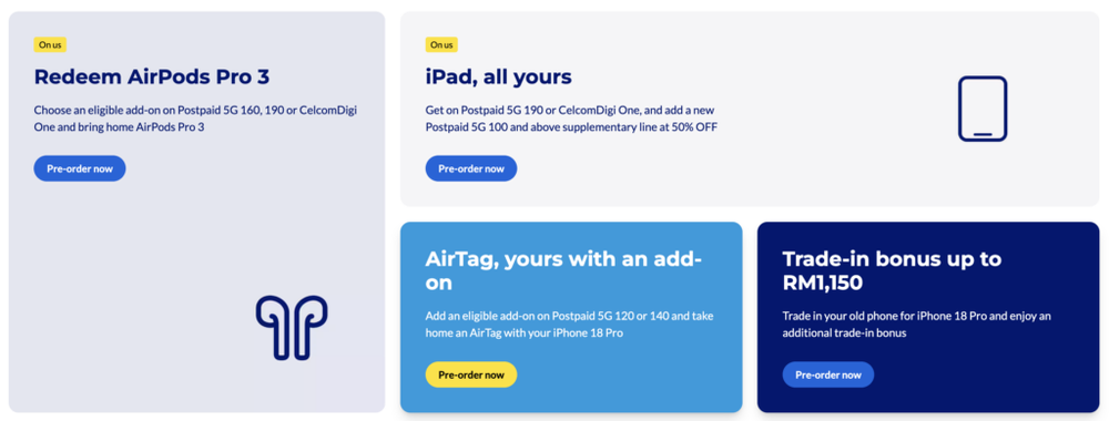 Image from: CelcomDigi iPhone Duo, iPhone 18 Pro and Pro Max pre-order: Offers worth up to RM7,105
