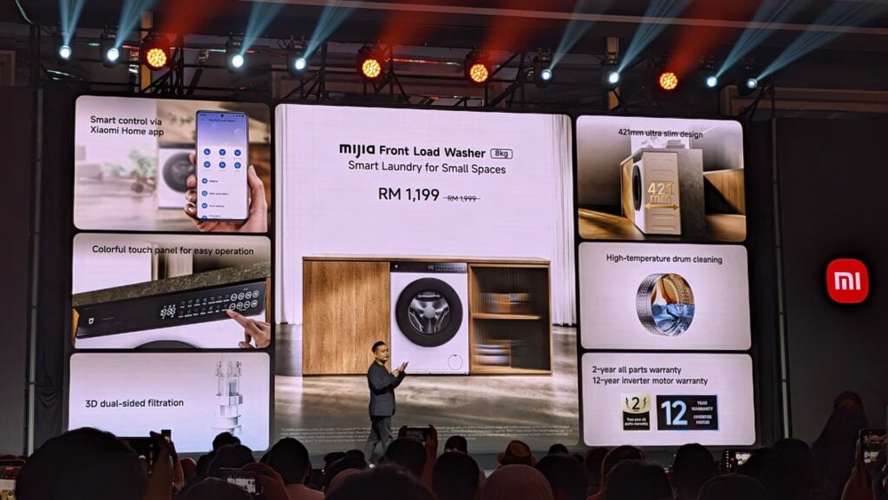Image from: Mijia Front Load Washer Dryer Pro 12.5kg and Washer 8kg: Smart features with ultra-slim option, from RM1,199