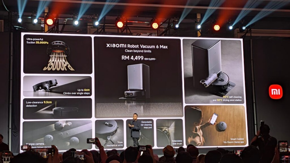 Image from: Xiaomi Robot Vacuum 6 Max: 35,000Pa suction, AI triple cameras, from RM4,499