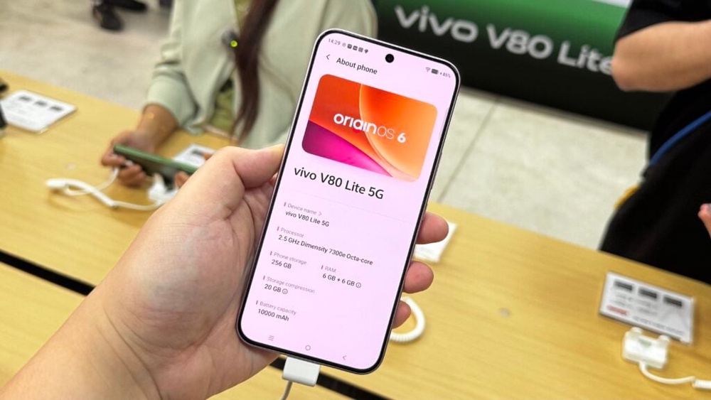 Image from: Vivo V80 Lite 5G: 10,000mAh battery, Dimensity 7300e and 6.83″ display, from RM1,499