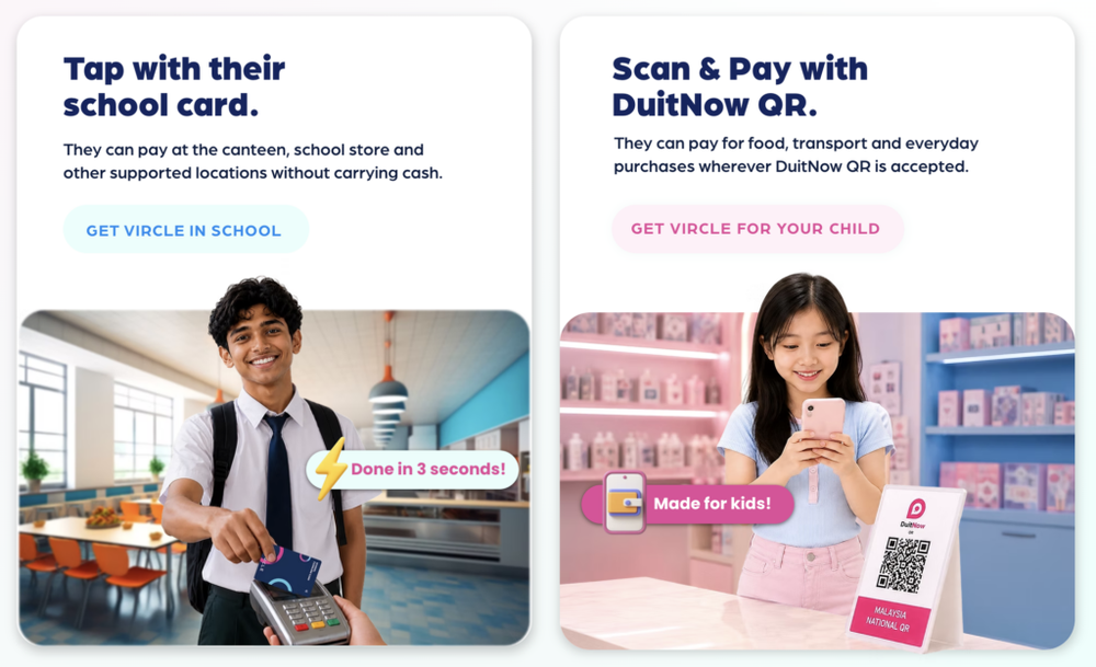 Image from: Vircle brings DuitNow QR payments to kids with parental controls