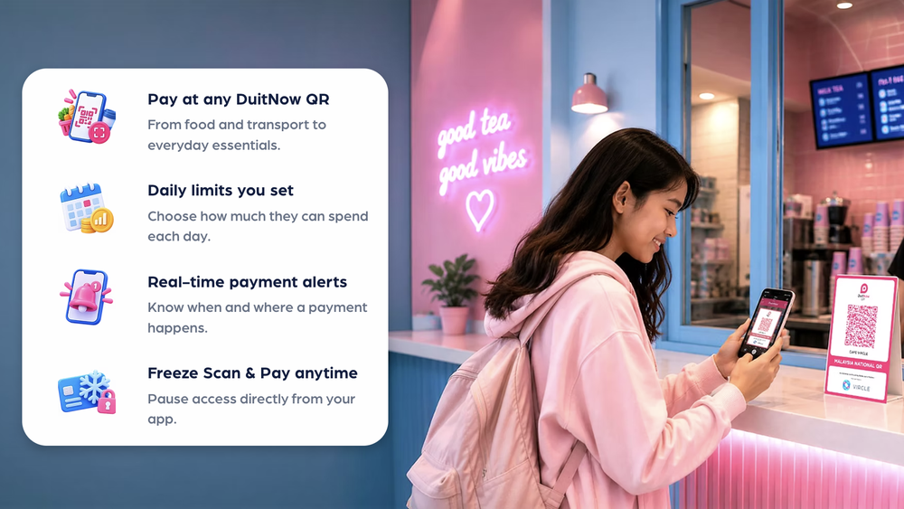 Image from: Vircle brings DuitNow QR payments to kids with parental controls
