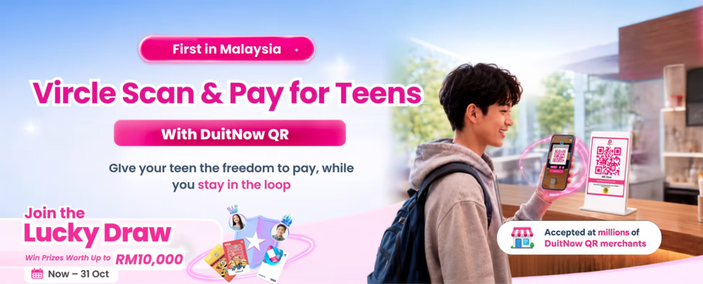 Image from: Vircle brings DuitNow QR payments to kids with parental controls