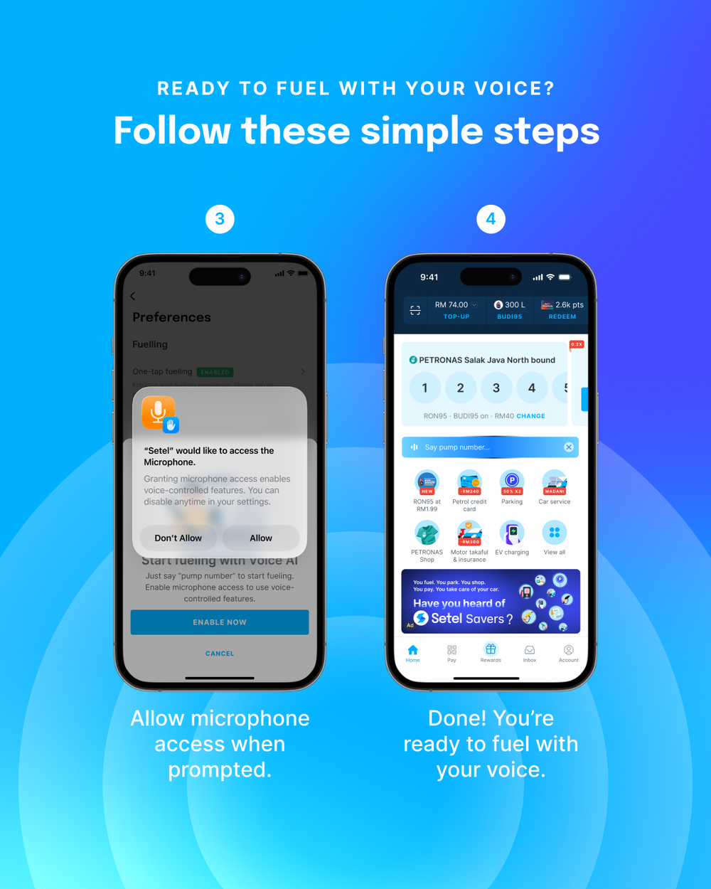 Image from: Setel Voice Fuelling lets you activate your pump by voice in four languages