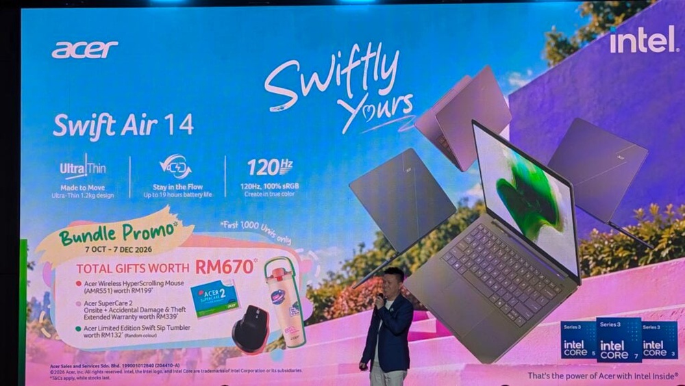 Image from: Acer Swift Air 14: Stylish lightweight laptops with up to Intel Core 7, from RM2,999