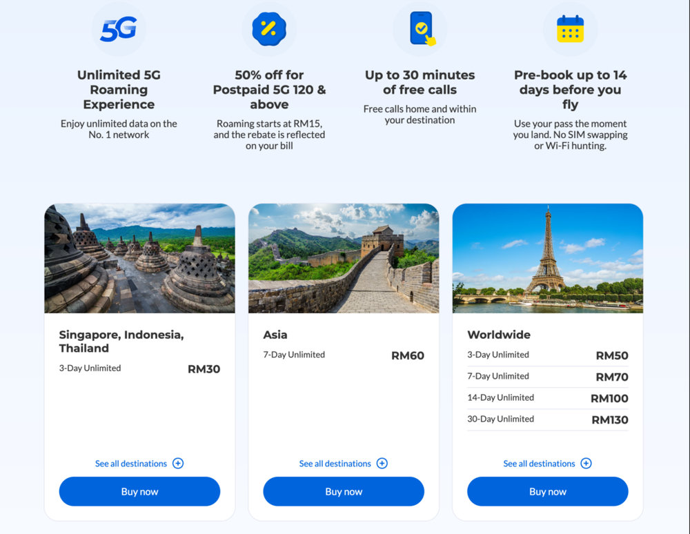 Image from: CelcomDigi refreshes its roaming passes, now from just RM10