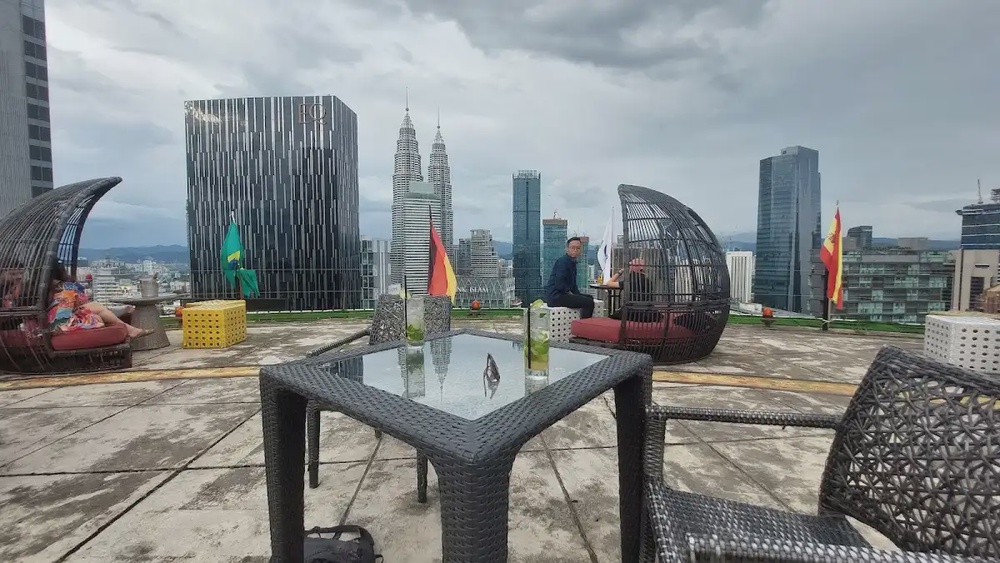 Heli Lounge Bar Kuala Lumpur helipad rooftop 360 degree sunset view