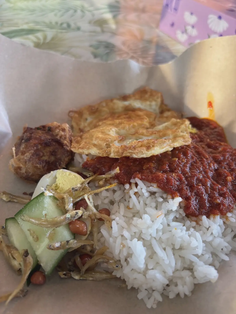 Nasi Lemak Sotong Lereh Tanjung Kling Melaka sambal squid