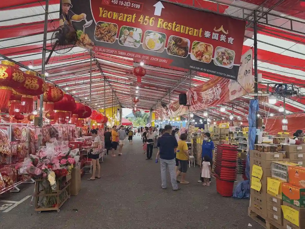 Johor Jaya Tuesday night market Jalan Dedap Johor Bahru pasar malam
