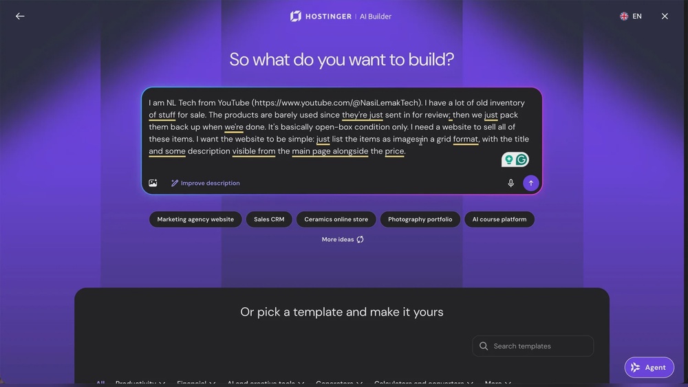 Hostinger's AI Builder is literally magic 13