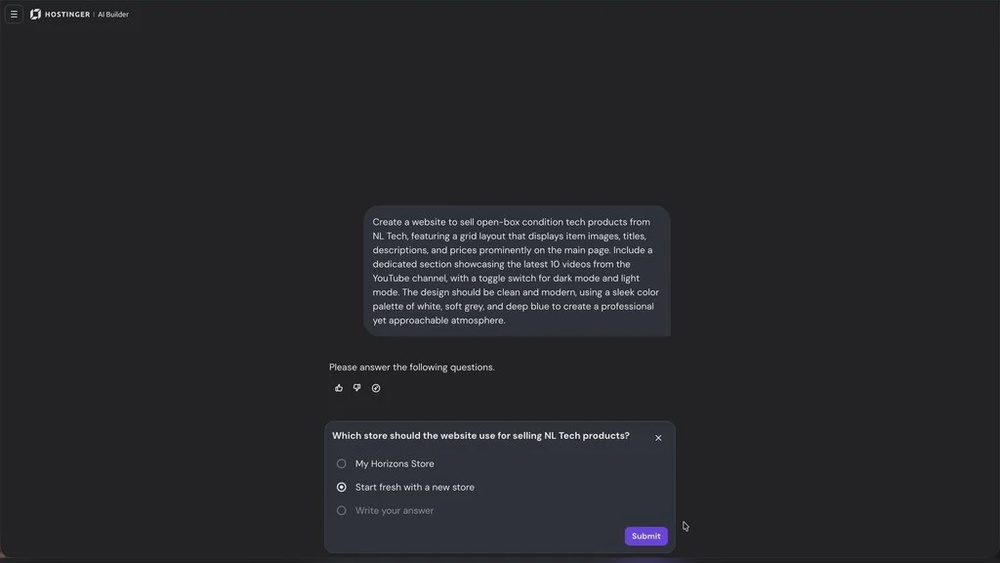 Hostinger's AI Builder is literally magic 14