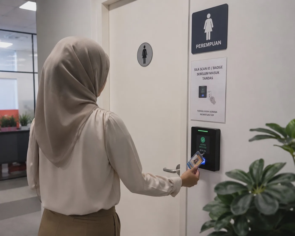 ChatGPT Image 女员工上班要上厕所公司规定要先打卡