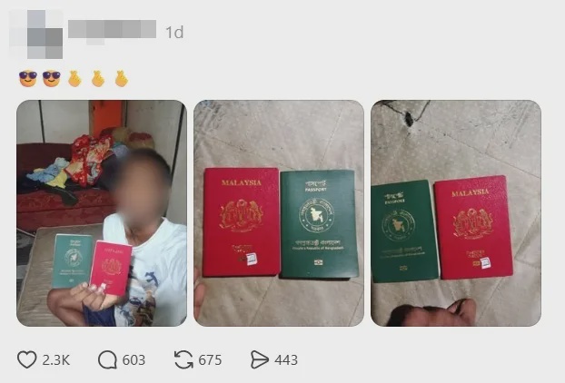 threads post bangla shows off malaysia bangladesh passport