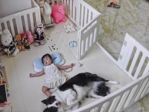 1个枕头小主人睡觉边牧犬狗狗丝滑霸占 2
