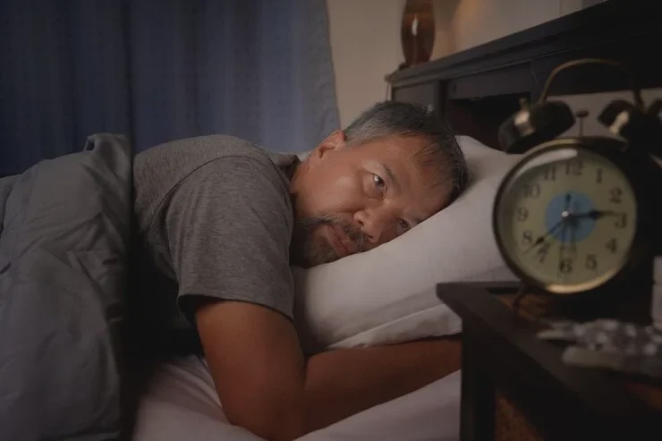 depressed old man stressed lying bed from insomnia 369024 1411