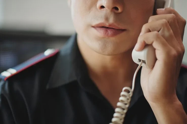 security officer talking phone 274689 40360