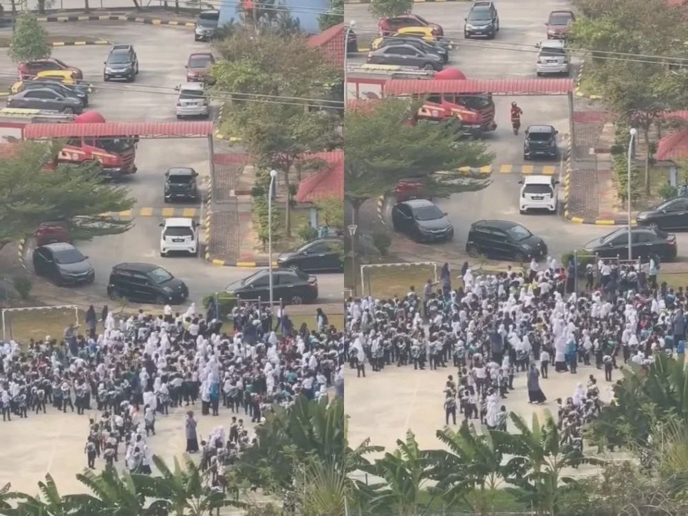 sk setia alam课室起火学生看到bomba兴奋蹦跳欢呼 3
