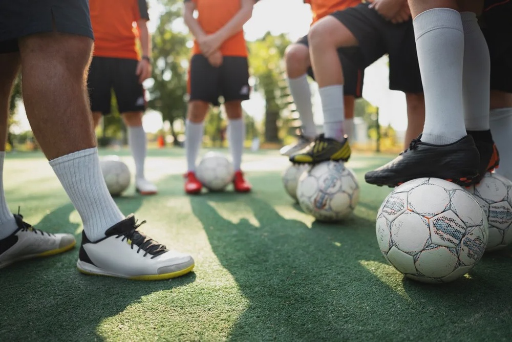 football trainer teaching his pupils 23 2149707967 1