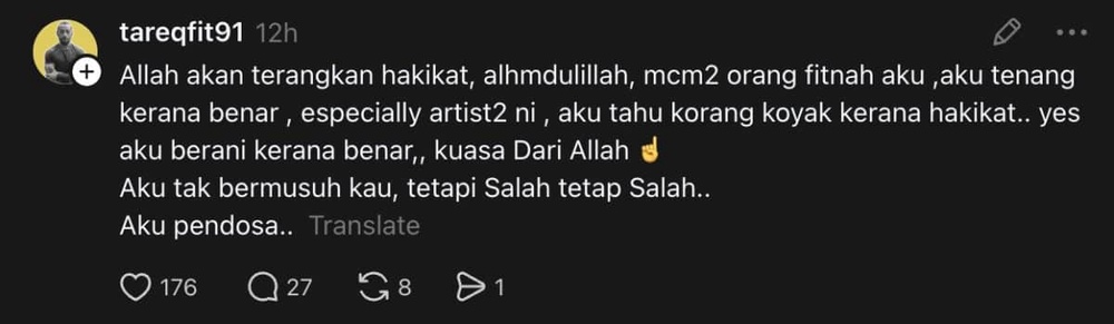 Image from: Pak Azad Dikecam Main Nama ‘Mak’ Gaduh Dengan Tareq Fit, Netizen Tampil ‘Back Up’