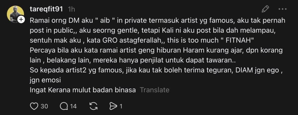 Image from: Pak Azad Dikecam Main Nama ‘Mak’ Gaduh Dengan Tareq Fit, Netizen Tampil ‘Back Up’