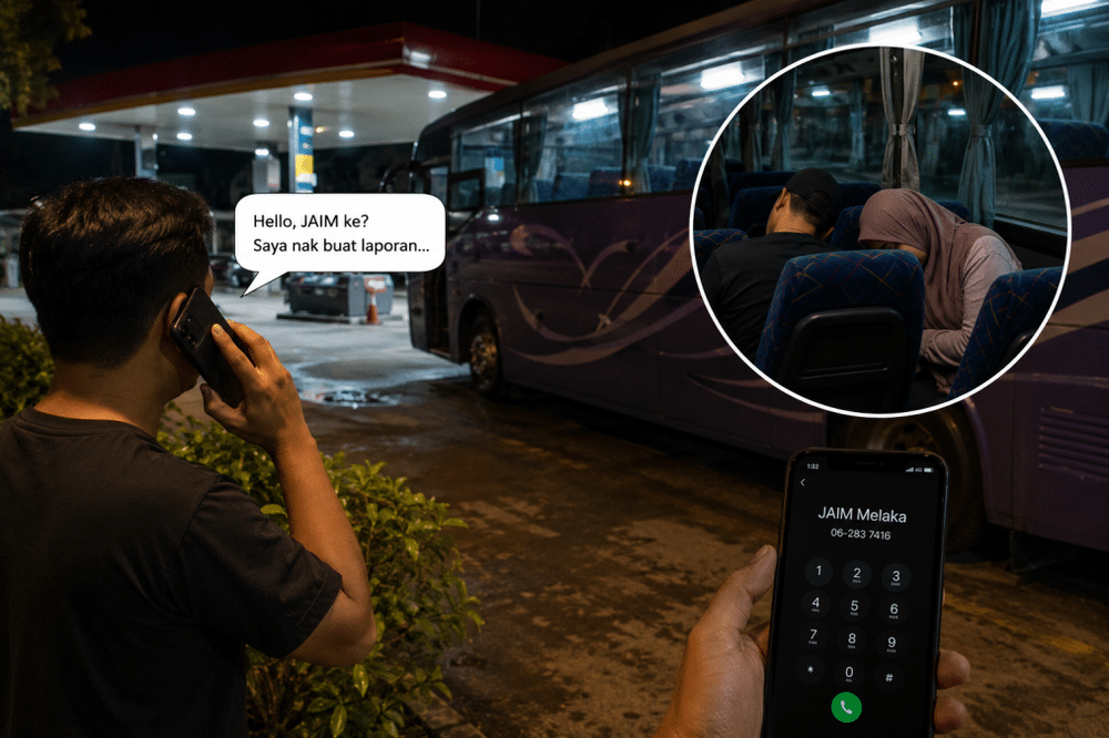 Image from: Pemandu Bas Dan Janda Dicekup JAIM Disyaki Berkhalwat Dalam Bas