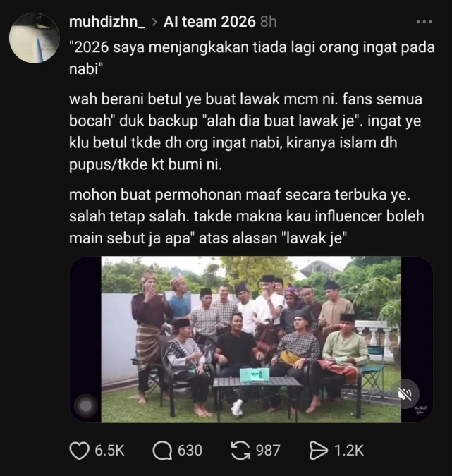 Image from: YouTuber Terkenal Didakwa Hina Nabi Muhammad SAW