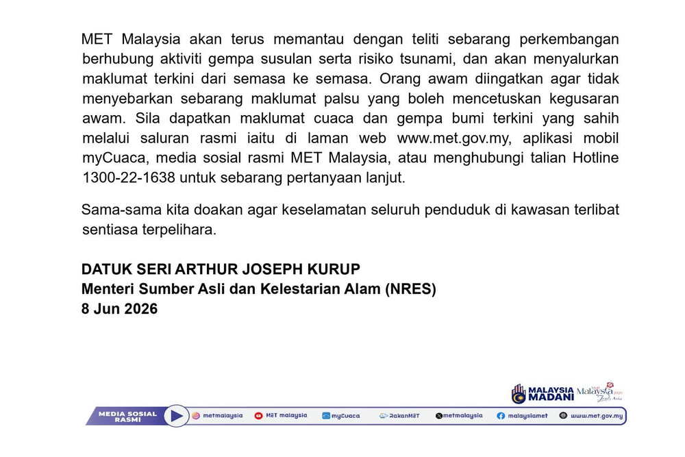 Image from: Tsunami 0.4 Meter Dijangka Landa Pantai Sabah